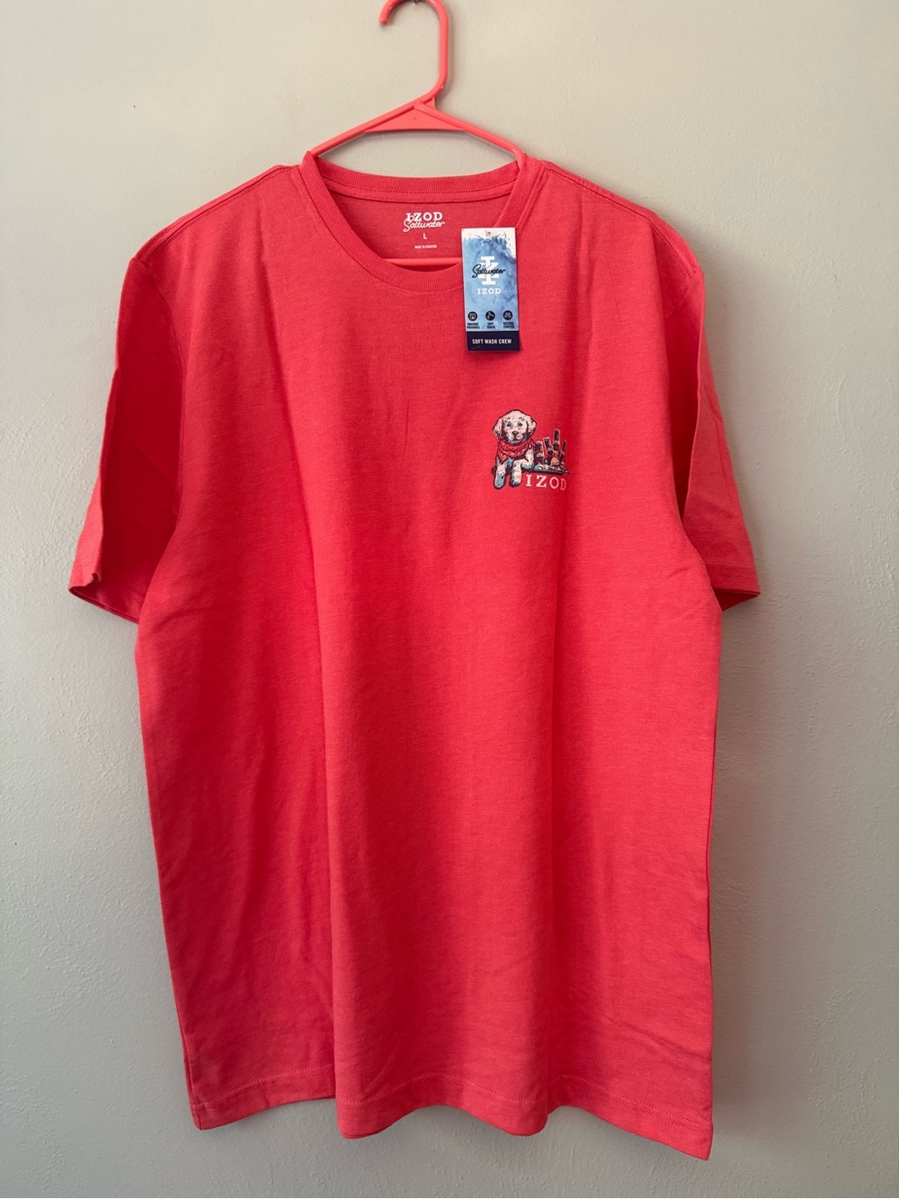 Izod Men’s Coral Short-Sleeve Tee with Pup